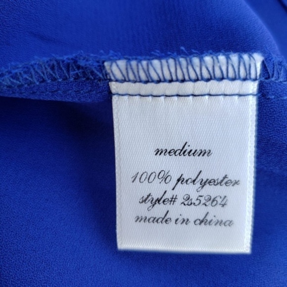 DINA BE embellished blue tank tops sz M - Picture 5 of 7